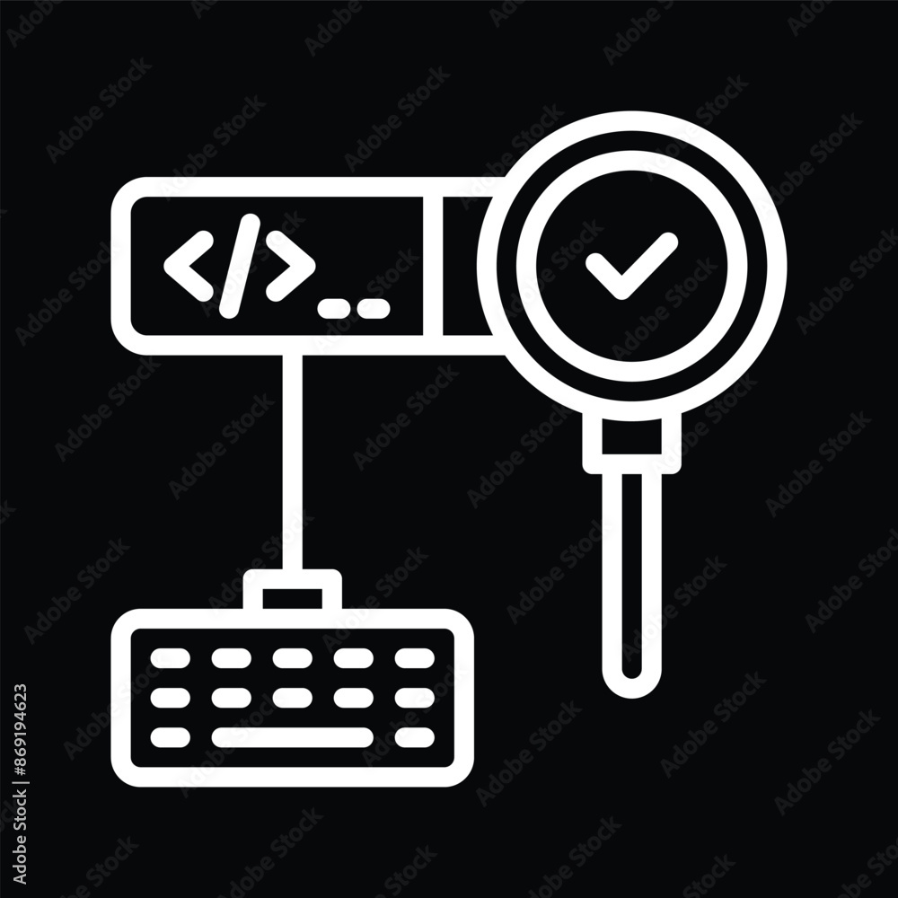 White Lock Icon on Black Background White Lock Icon on Black Background