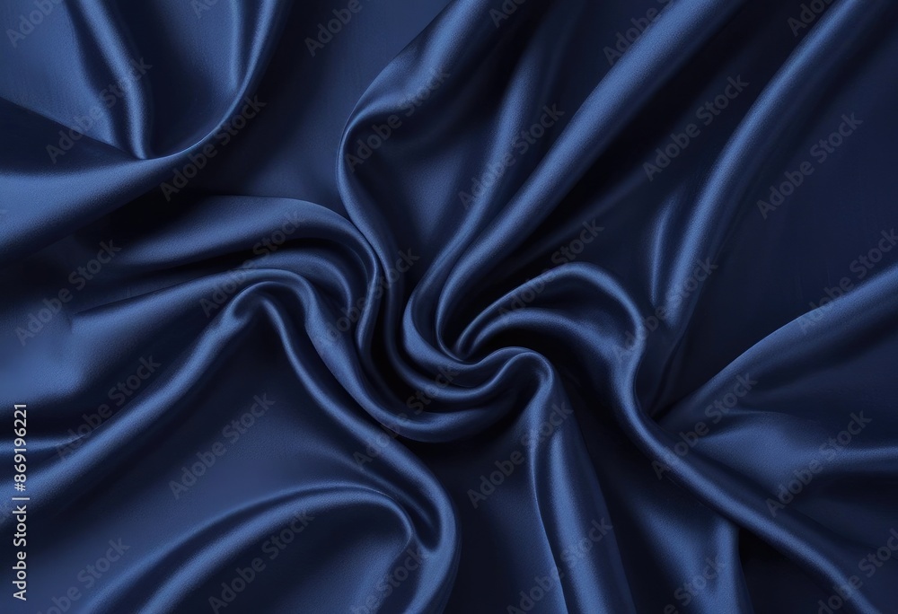 Dark blue silk fabric background, view from above. Smooth elegant black silk or satin luxury cloth texture can use as abstract background with copy space, close-up Dark blue silk fabric background, view from above. Smooth elegant black silk or satin luxury cloth texture can use as abstract background with copy space, close-up