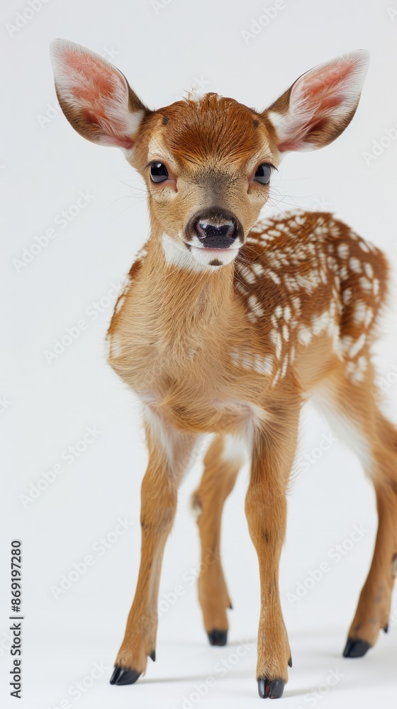 A sika deer on a white background A sika deer on a white background