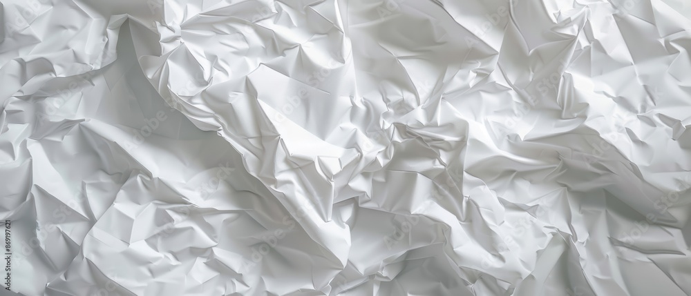 Obraz premium Crumpled paper texture with soft creases, natural folds, realistic background