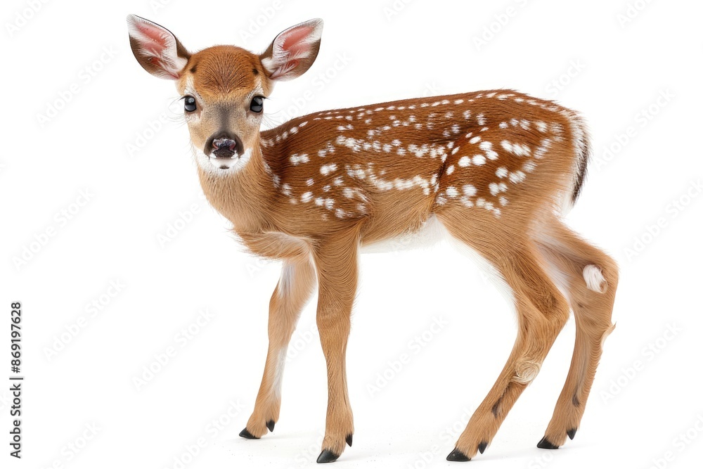A sika deer on a white background A sika deer on a white background
