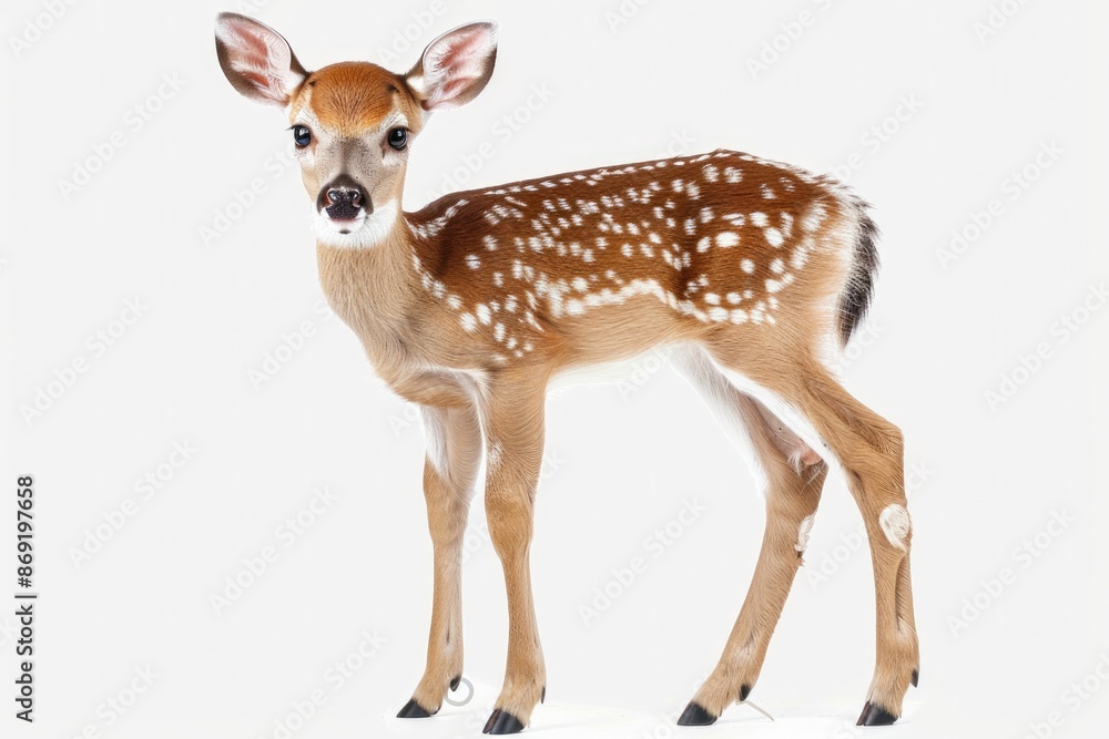A sika deer on a white background A sika deer on a white background