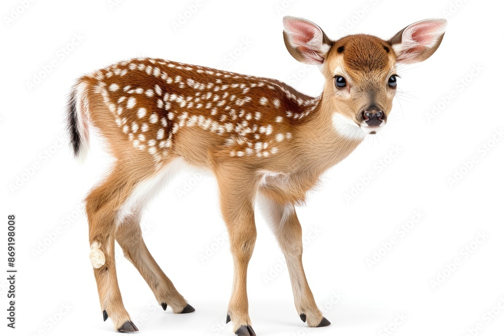 Fototapeta premium A sika deer on a white background