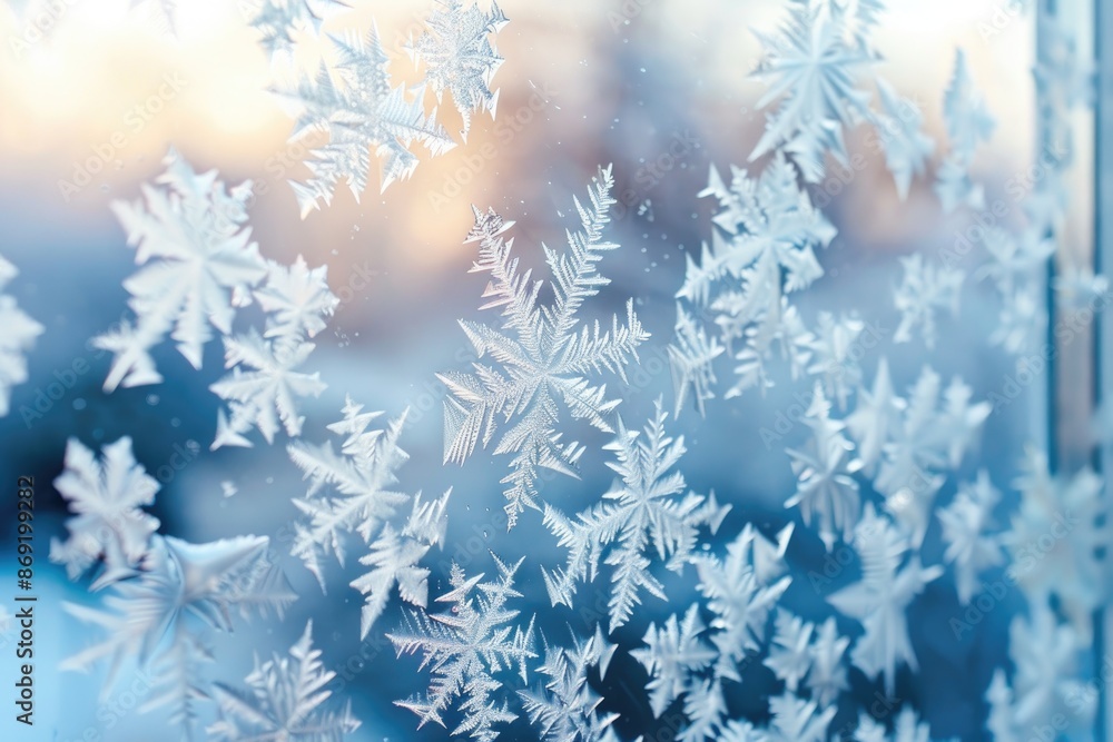 Ethereal Frost Patterns on Winter Windowpane Ethereal Frost Patterns on Winter Windowpane