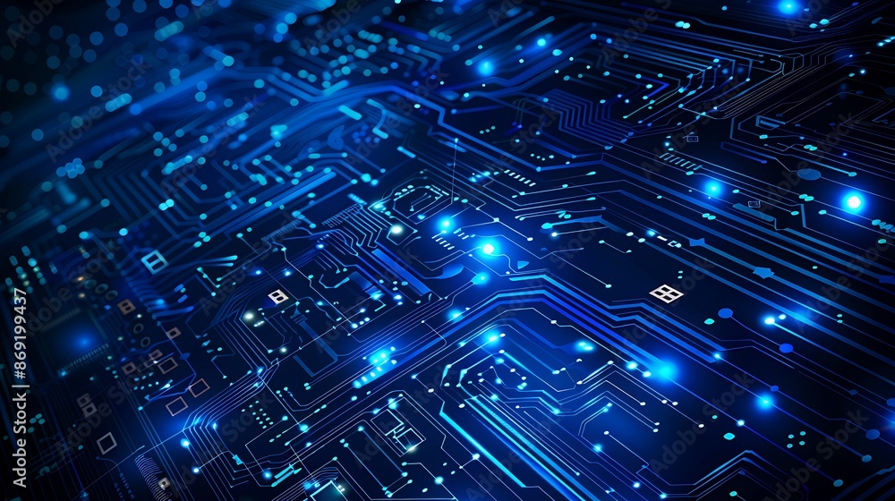 Abstract Blue Circuit Board Background Abstract Blue Circuit Board Background