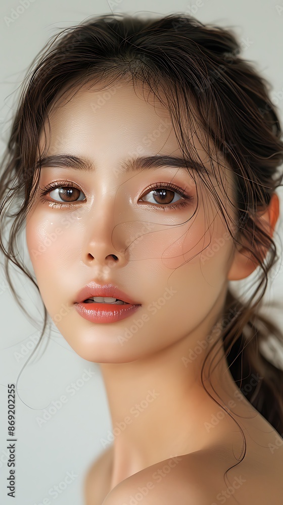 Close-up portrait of young Asian beautiful woman with perfect skin Close-up portrait of young Asian beautiful woman with perfect skin