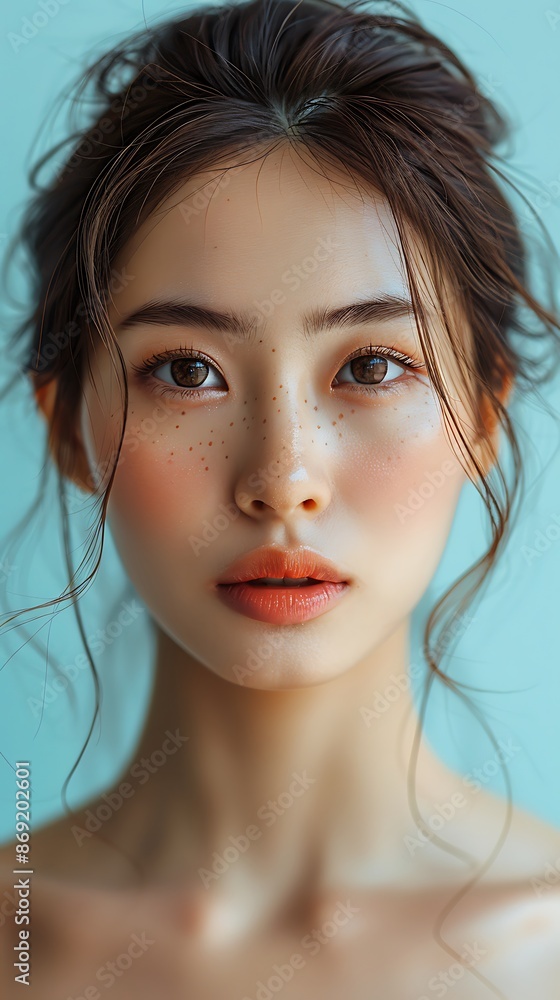 Close-up portrait of young Asian beautiful woman with perfect skin Close-up portrait of young Asian beautiful woman with perfect skin