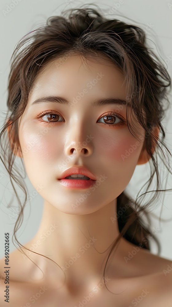 Close-up portrait of young Asian beautiful woman with perfect skin Close-up portrait of young Asian beautiful woman with perfect skin