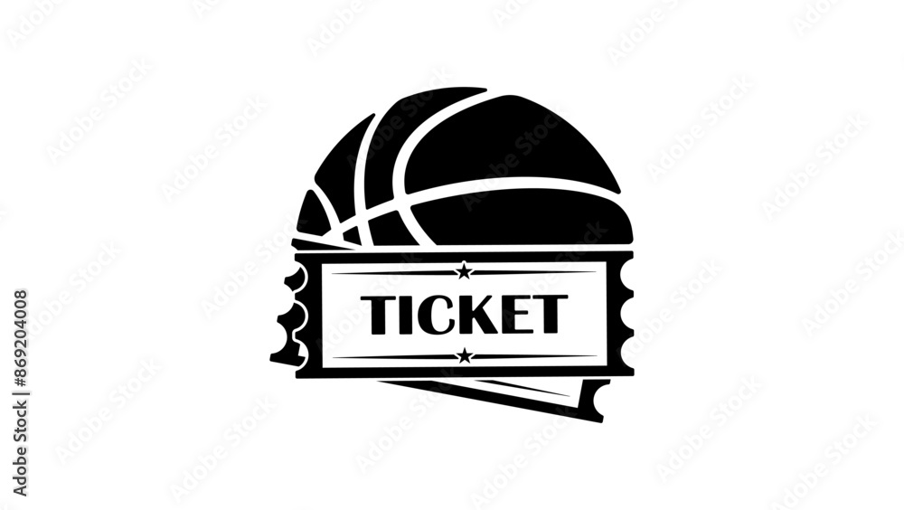 basketball ticket, black isolated silhouette basketball ticket, black isolated silhouette