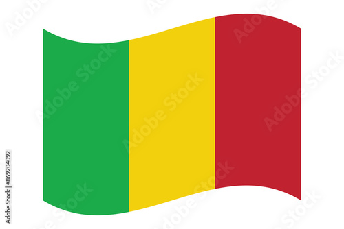 Flag of Mali. National symbol in official colors. Template icon. Abstract vector background