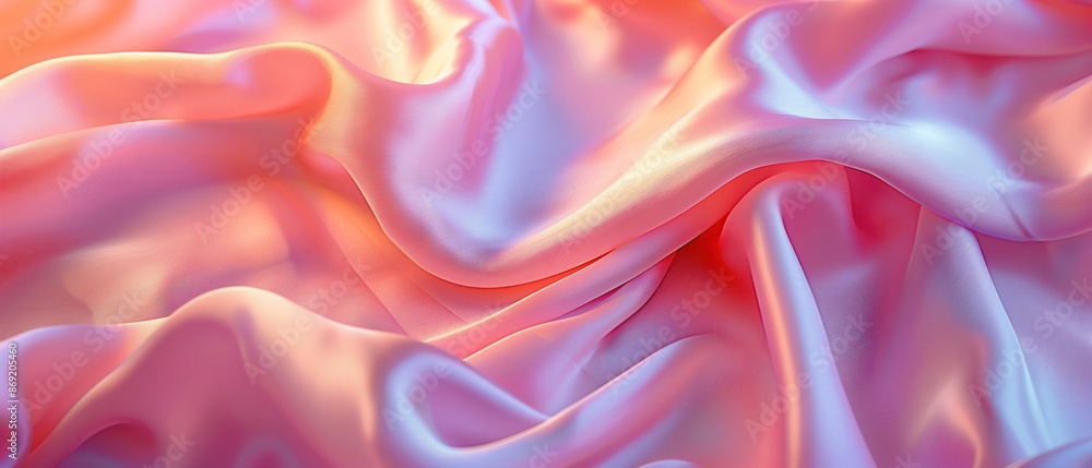 Obraz premium Texture of green silk fabric, Beautiful emerald pink soft silk fabric