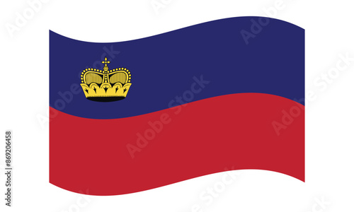 Flag of Liechtenstein. National symbol in official colors. Template icon. Abstract vector background