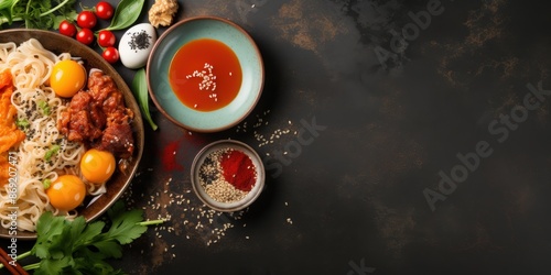 Wallpaper Mural Delicious Korean Noodles with Egg Yolks and Sauce Torontodigital.ca