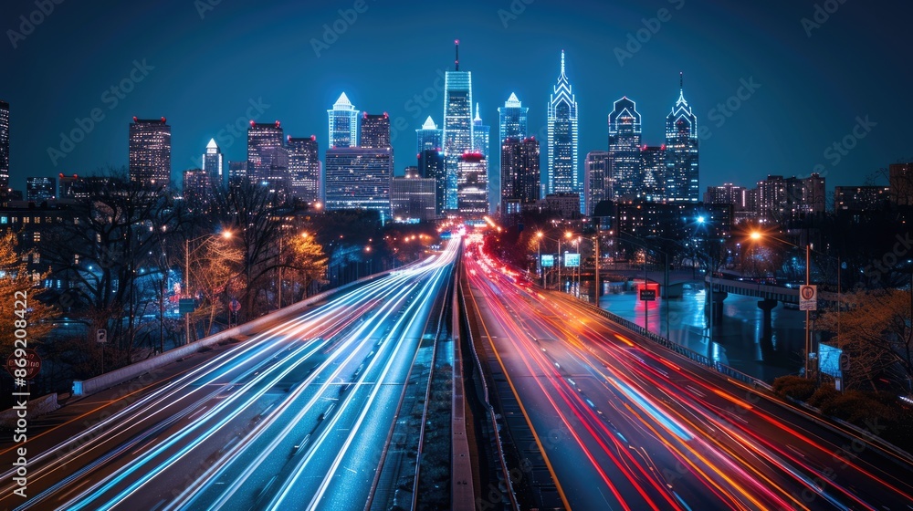 Obraz premium Urban roads, vehicle trajectories