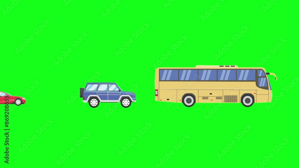 Running cars animation on green screen Running cars animation on green screen