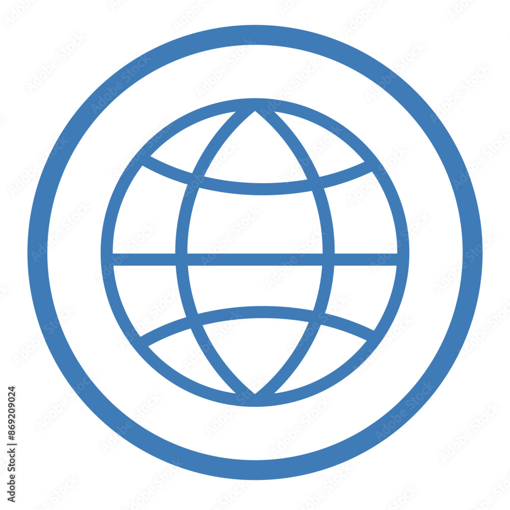 Website Outline Icon in Circle Website Outline Icon in Circle