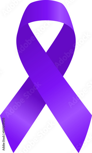 Purple Awareness Ribbon Illustration Design
