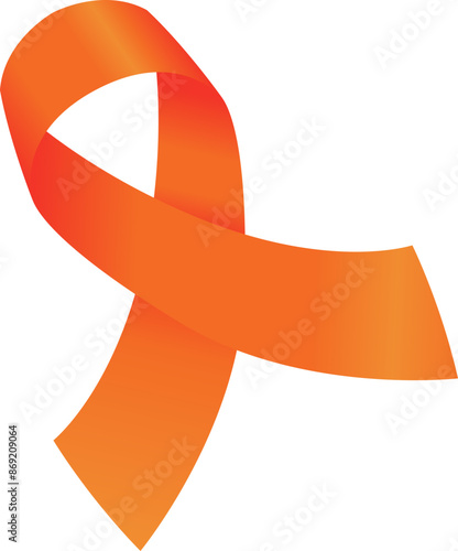 Orange Awareness Ribbon Illustration
