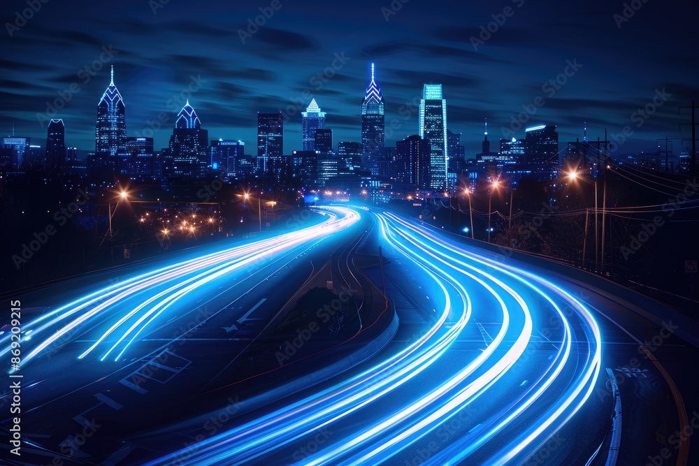 Fototapeta premium Urban roads, vehicle trajectories