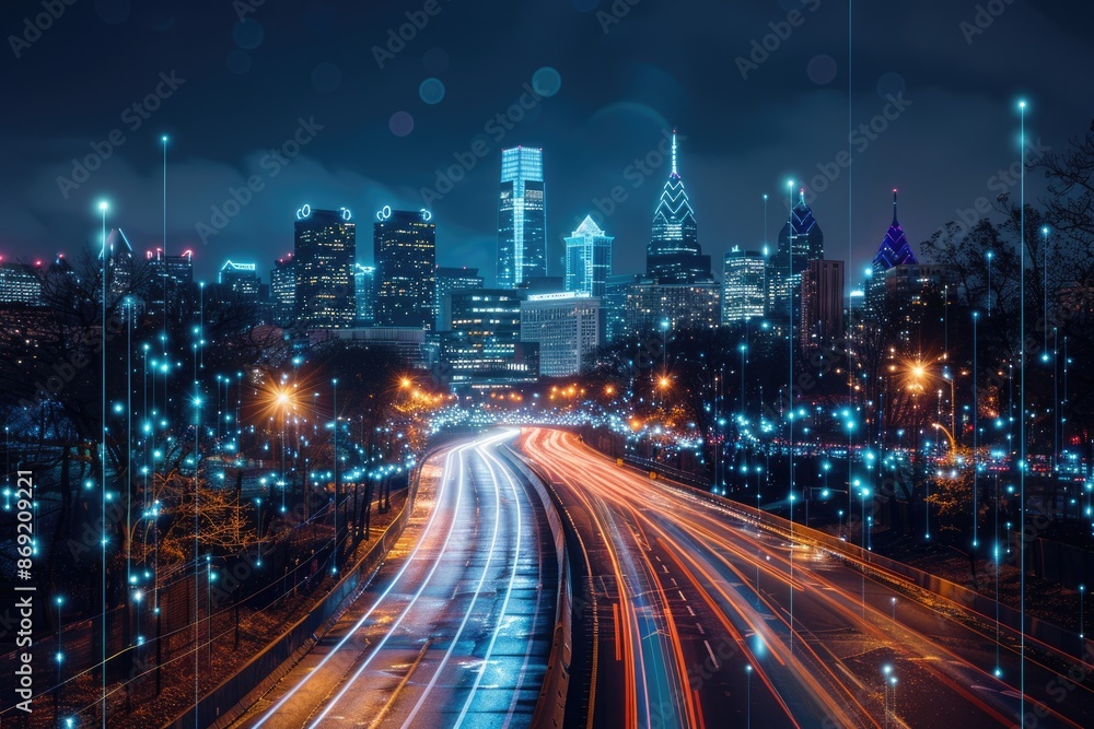 Fototapeta premium Urban roads, vehicle trajectories