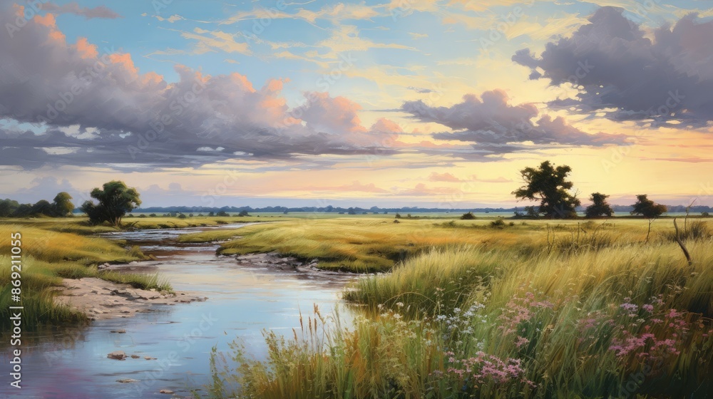 The sun sets over a vast field of wheat, casting a golden glow on the rolling hills. The sun sets over a vast field of wheat, casting a golden glow on the rolling hills.