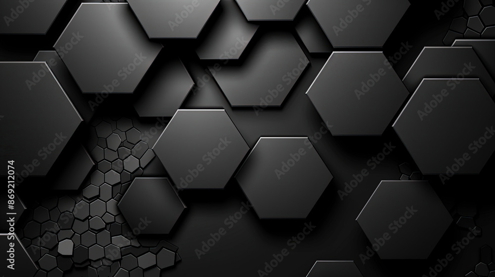 Black background with hexagonal pattern Black background with hexagonal pattern