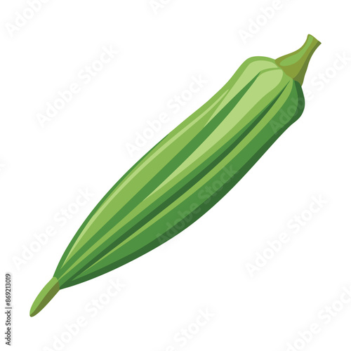illustration fresh a okra isolated on white