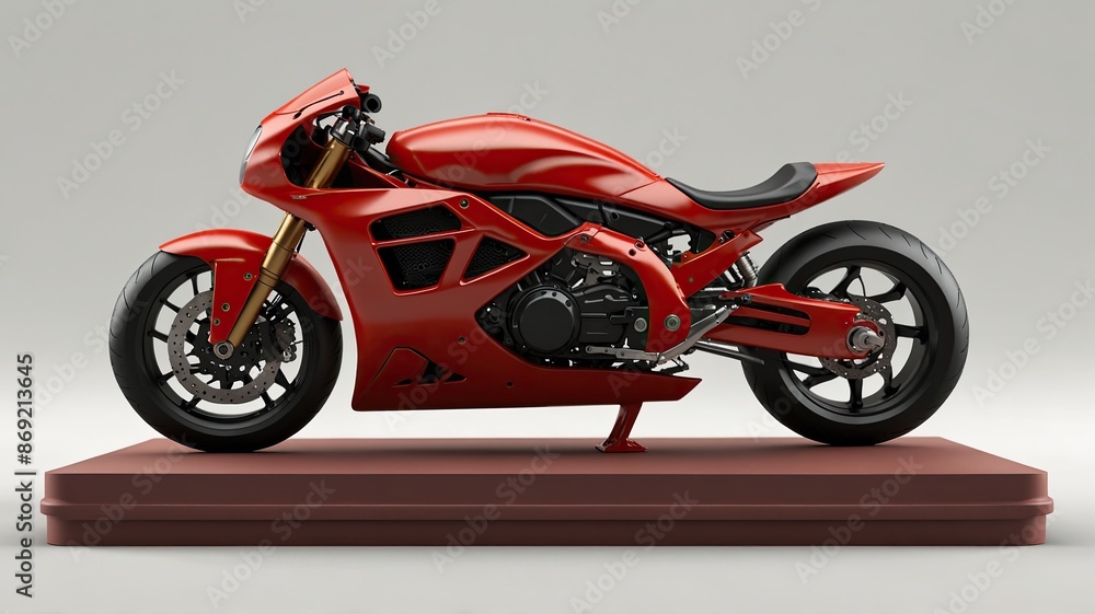 3d rendering of a red miniature sports motorbike (7) 3d rendering of a red miniature sports motorbike (7)