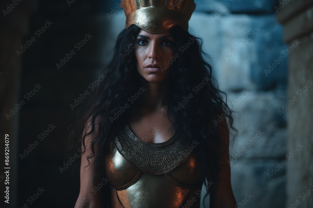 Powerful warrior woman in dark fantasy setting Powerful warrior woman in dark fantasy setting