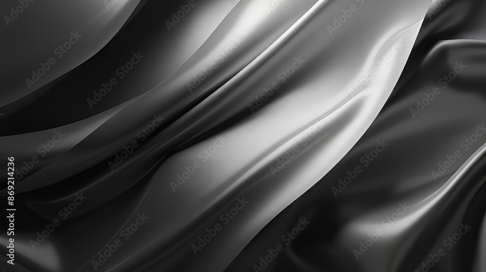 Fototapeta premium Silk Waves White and Black Monochrome