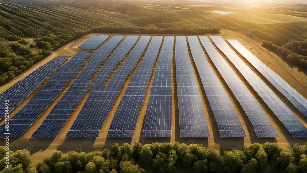 complex layout of a photovoltaic power plant symmetrically arranged in rows of solar panels complex layout of a photovoltaic power plant symmetrically arranged in rows of solar panels