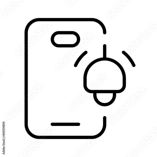 phone alarm icon with line style, perfect for user interface projects photo