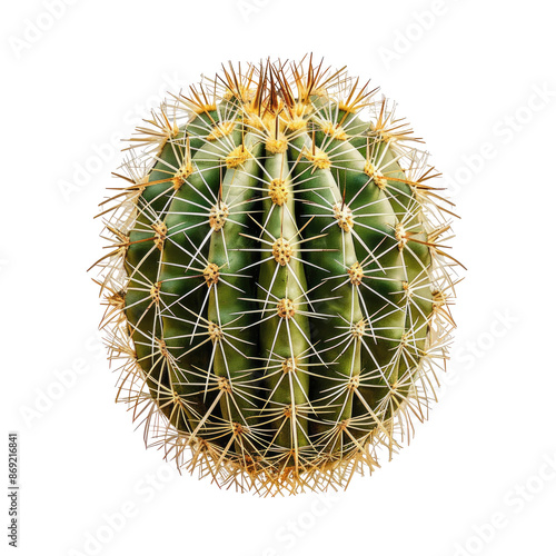 Golden barrel cactus isolated on white background