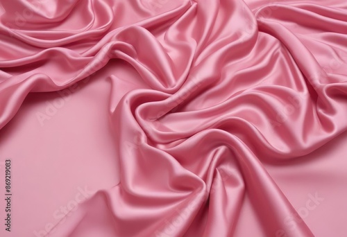 pink silk fabric background, view from above. Smooth elegant black silk or satin luxury cloth texture can use as abstract background with copy space, close-up