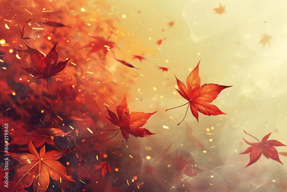 Artistic depiction of autumn leaves in a drawing, minimalist, high contrast, close-up, sparks Artistic depiction of autumn leaves in a drawing, minimalist, high contrast, close-up, sparks