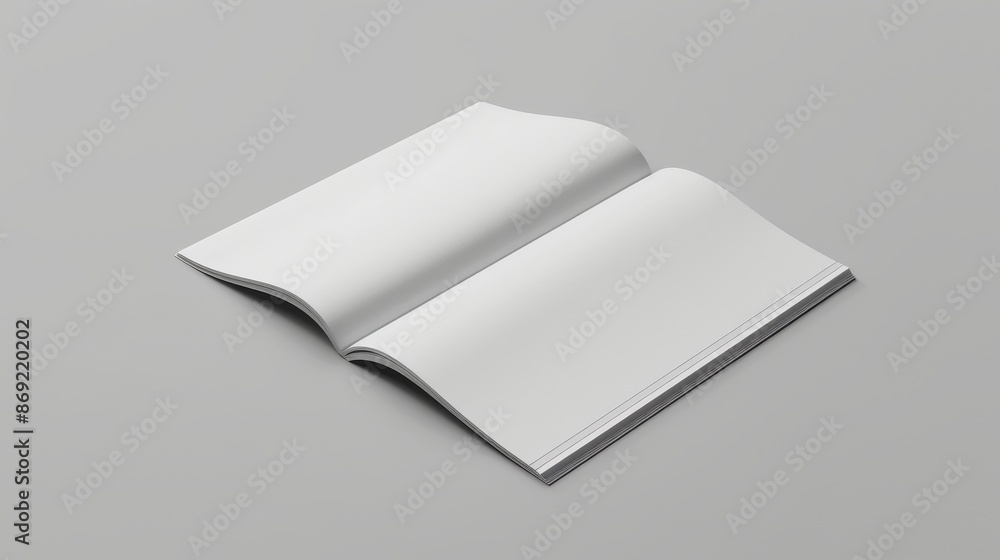 Gray background mockup of a half-folded booklet, postcard, flyer, or brochure Gray background mockup of a half-folded booklet, postcard, flyer, or brochure
