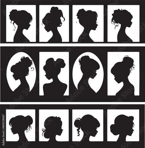 Hand drawn girl drinking wine silhouette illustration