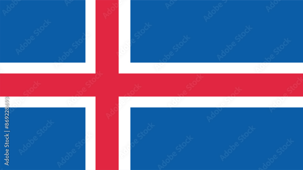 Obraz premium Official vector flag of Iceland. Illustration eps10.