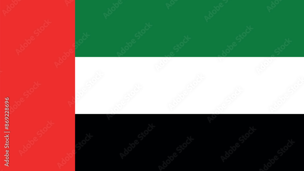 Official vector flag of United Arab Emirates. Illustration eps10. UAE Official vector flag of United Arab Emirates. Illustration eps10. UAE