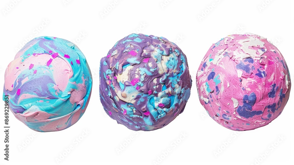 Stunning 3d illustration set of icy sorbet or gelato with different flavors in beige, violet and two colors purple and pink. A realistic geometric 3D icon set of icy sorbet or gelato with various Stunning 3d illustration set of icy sorbet or gelato with different flavors in beige, violet and two colors purple and pink. A realistic geometric 3D icon set of icy sorbet or gelato with various