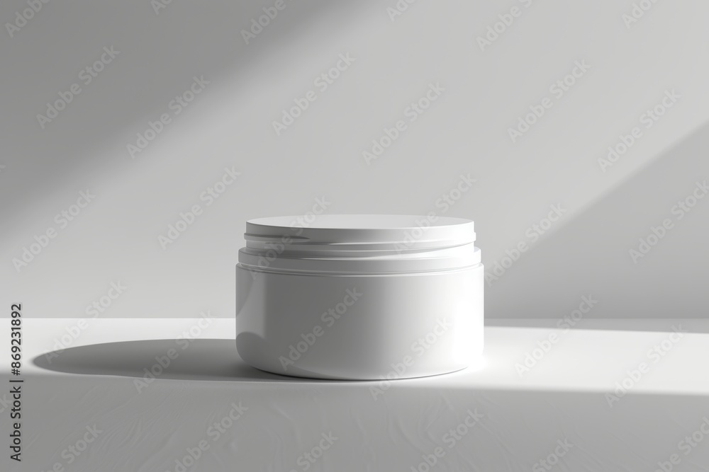 The white jar of cosmetic cream mockup represents cosmetic beauty products. The white jar of cosmetic cream mockup represents cosmetic beauty products.