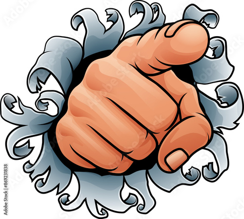 A need or want you pointing finger cartoon hand icon concept