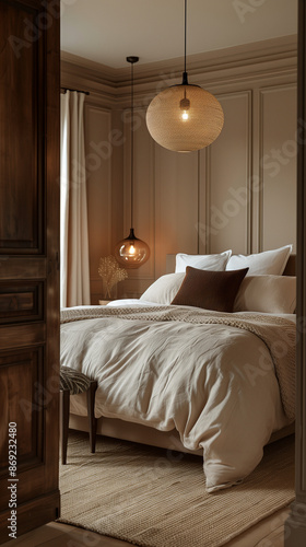 Wallpaper Mural hotel bedroom with bed Torontodigital.ca