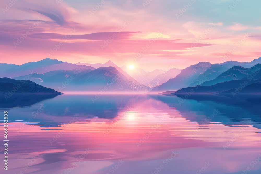 Sunrise in High Mountain Lakes Sunrise in High Mountain Lakes