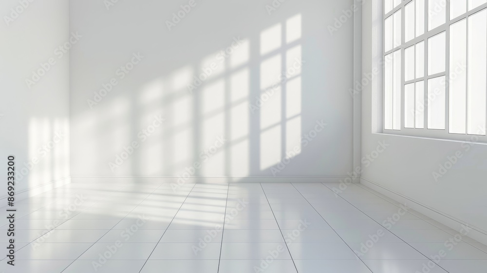 The mock up frame is displayed on a white or neutral home interior background, with minimal decor and a bright room, in 3D The mock up frame is displayed on a white or neutral home interior background, with minimal decor and a bright room, in 3D
