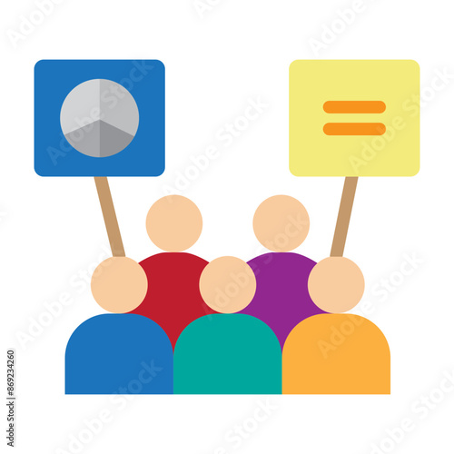 Demonstrator Vector Flat Icon Design