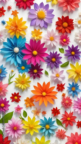 Wallpaper Mural The group of the varies of the flower that has been put on the empty space of background or the blank wallpaper Torontodigital.ca