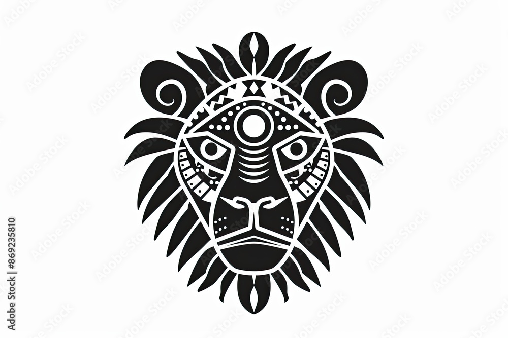 Simple, black one color illustration of a african symbol Simple, black one color illustration of a african symbol