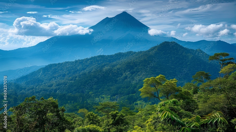 Pemandangan Gunung dengan Kabut Pemandangan Gunung dengan Kabut