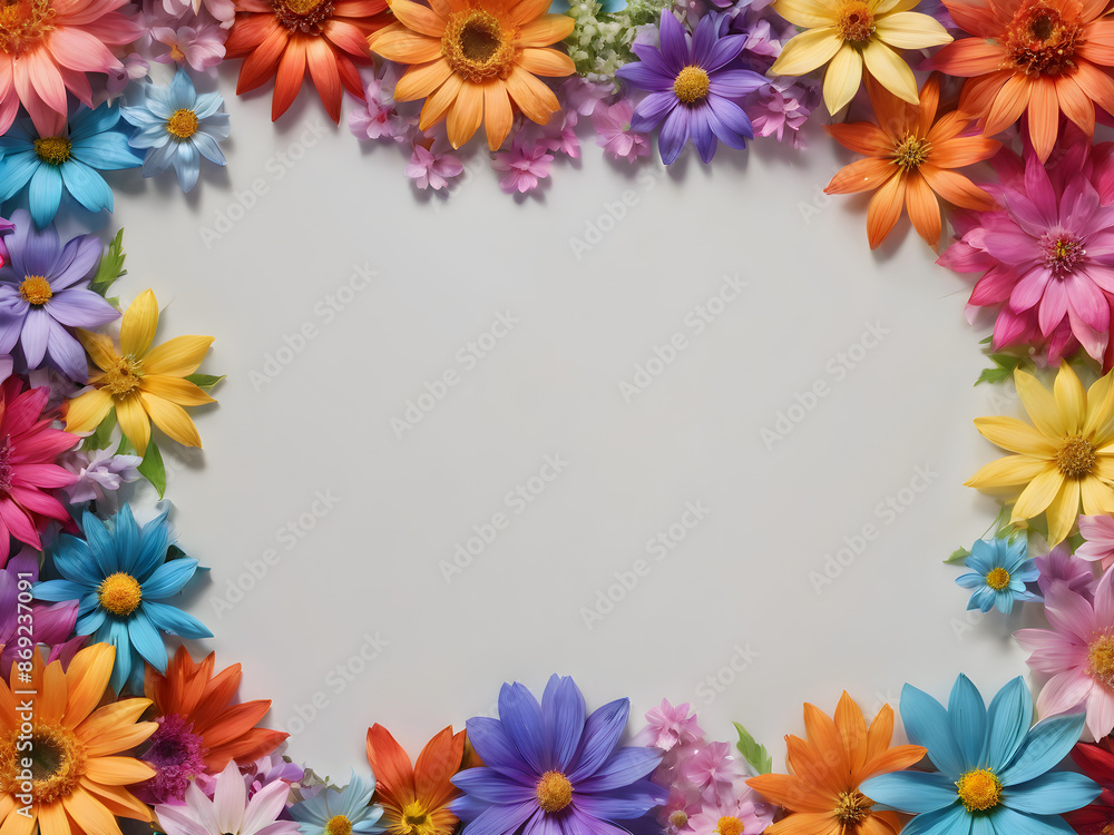 Obraz premium The group of the varies of the flower that has been put on the empty space of background or the blank wallpaper